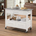 Acme Furniture - Ottawa Stainless Steel-White MDF Kitchen Cart - 98330 - GreatFurnitureDeal
