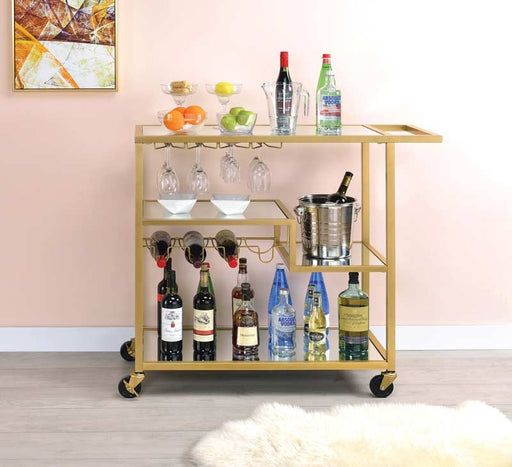 Acme Furniture - Adamsen Champagne & Mirror Serving Cart - 98354 - GreatFurnitureDeal