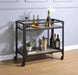 Acme Furniture - Jorgensen Rustic Oak & Charcoal Serving Cart - 98355