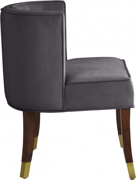 Meridian Furniture - Perry Velvet Dining Chair Set of 2 in Grey - 933Grey-C - GreatFurnitureDeal