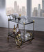 Acme Furniture - Cyrus Black-Gold & Clear Glass Serving Cart - 98370 - GreatFurnitureDeal