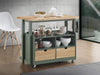 Acme Furniture - Harper Natural & Green Kitchen Cart - 98396