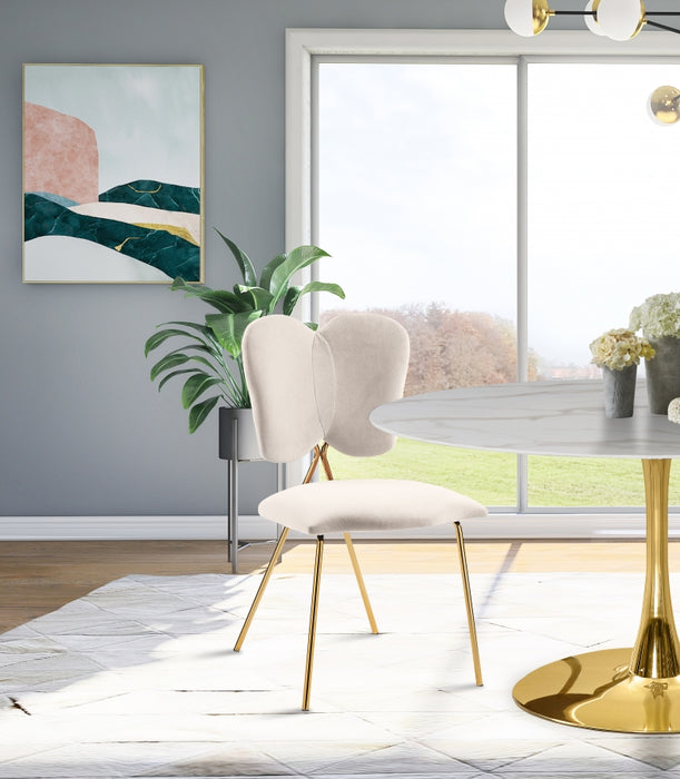 Meridian Furniture - Angel Velvet Dining Chair Set of 2 in Cream - 780Cream-C