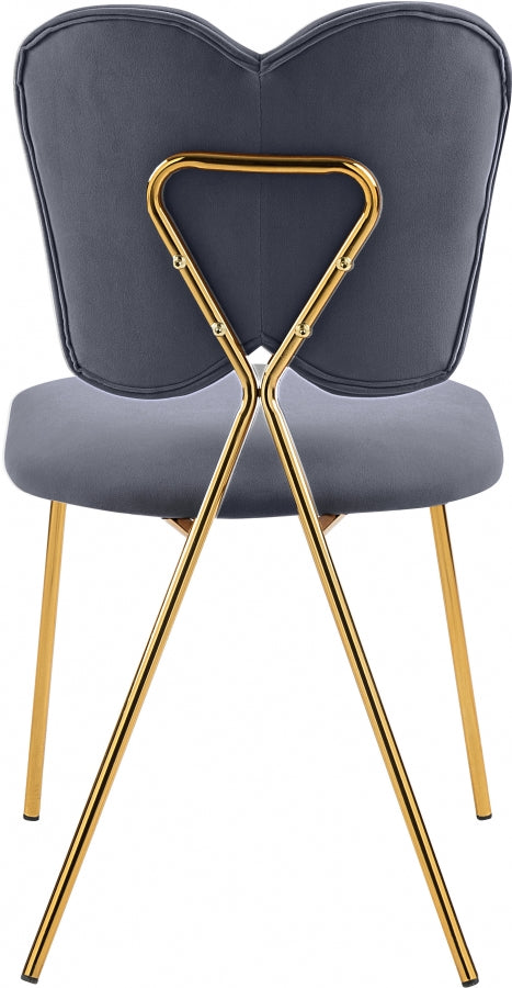 Meridian Furniture - Angel Velvet Dining Chair Set of 2 in Grey - 780Grey-C - GreatFurnitureDeal