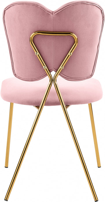 Meridian Furniture - Angel Velvet Dining Chair Set of 2 in Pink - 780Pink-C - GreatFurnitureDeal