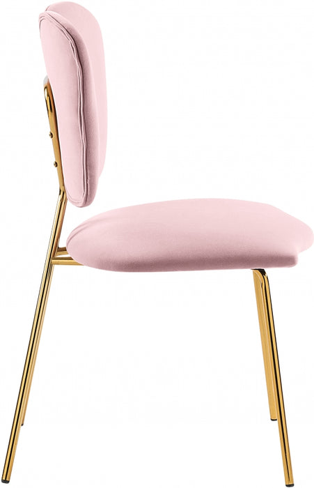 Meridian Furniture - Angel Velvet Dining Chair Set of 2 in Pink - 780Pink-C
