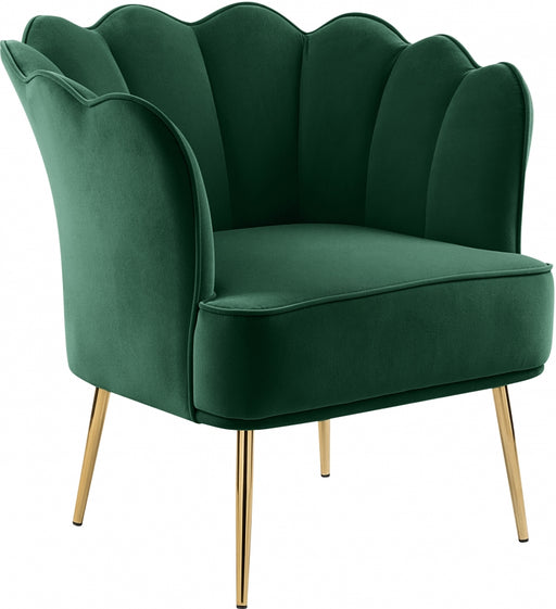 Meridian Furniture - Jester Velvet Accent Chair in Green - 516Green - GreatFurnitureDeal