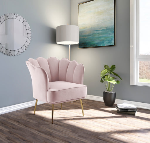 Meridian Furniture - Jester Velvet Accent Chair in Pink - 516Pink - GreatFurnitureDeal
