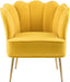 Meridian Furniture - Jester Velvet Accent Chair in Yellow - 516Yellow - GreatFurnitureDeal