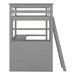 GFD Home - Twin Size Loft Bed with Desk and Shelves,Two Built-in Drawers,Gray(OLD SKU:GX000803AAE) - GreatFurnitureDeal