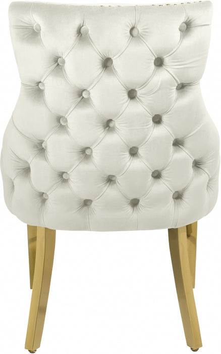 Meridian Furniture - Tuft Velvet Dining Chair in Cream (Set of 2) - 730Cream-C