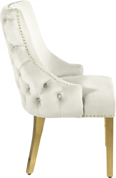 Meridian Furniture - Tuft Velvet Dining Chair in Cream (Set of 2) - 730Cream-C