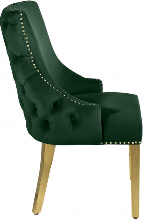 Meridian Furniture - Tuft Velvet Dining Chair in Green (Set of 2) - 730Green-C - GreatFurnitureDeal