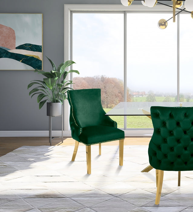 Meridian Furniture - Tuft Velvet Dining Chair in Green (Set of 2) - 730Green-C