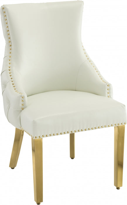 Meridian Furniture - Tuft Velvet Dining Chair in White (Set of 2) - 730White-C - GreatFurnitureDeal