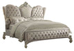 Acme Furniture - Versailles King Bed in Ivory Velvet/Bone White - 21127EK
