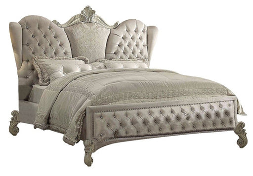 Acme Furniture - Versailles Queen Bed in Ivory Velvet-Bone White - 21130Q - GreatFurnitureDeal