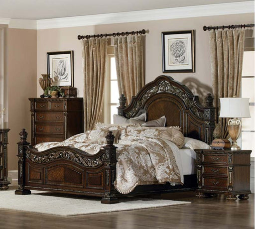 Homelegance - Catalonia 3 Piece Queen Bedroom Set in Dark Cherry - 1824-1-3SET - GreatFurnitureDeal