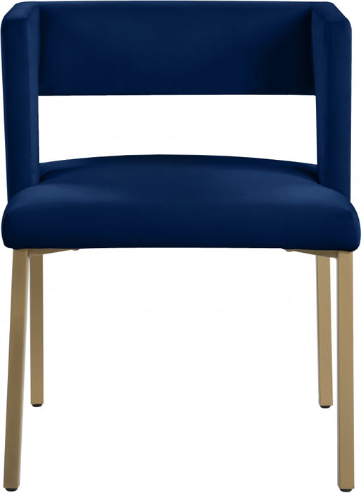 Meridian Furniture - Caleb Velvet Dining Chair Set of 2 in Navy - 967Navy-C