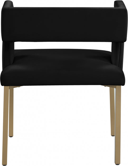 Meridian Furniture - Caleb Velvet Dining Chair Set of 2 in Black - 967Black-C