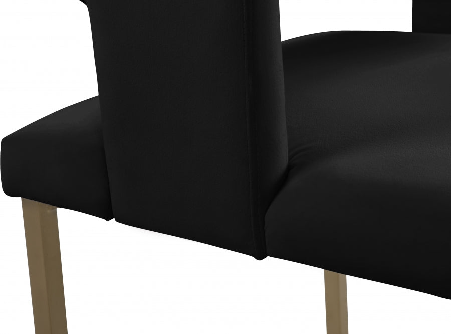 Meridian Furniture - Caleb Velvet Dining Chair Set of 2 in Black - 967Black-C