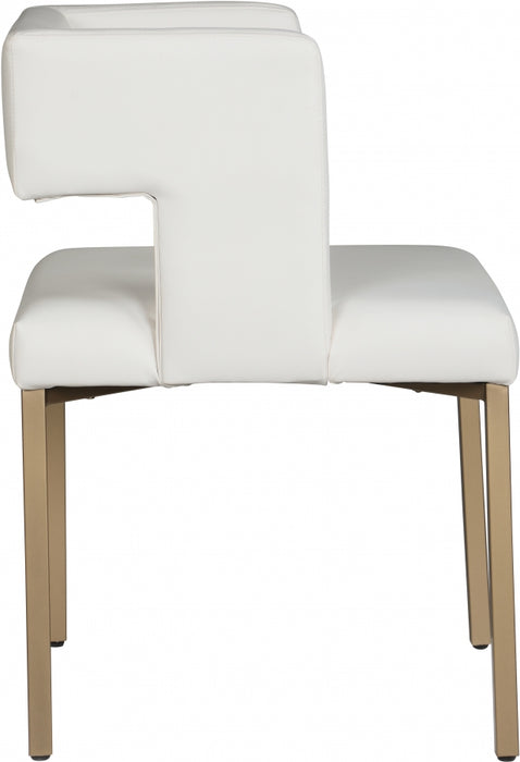 Meridian Furniture - Caleb Faux Leather Dining Chair Set of 2 in White - 967White-C