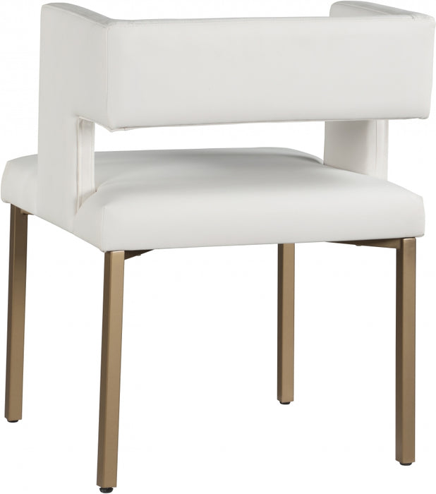 Meridian Furniture - Caleb Faux Leather Dining Chair Set of 2 in White - 967White-C - GreatFurnitureDeal