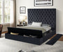 GFD Home - Nora Full Size Tufted Upholstery Storage Bed made with Wood in Black - GreatFurnitureDeal
