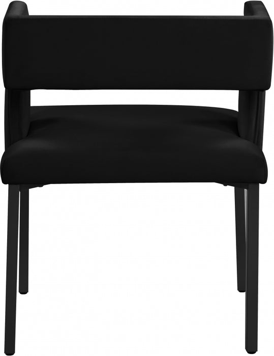 Meridian Furniture - Caleb Velvet Dining Chair Set of 2 in Black - 968Black-C - GreatFurnitureDeal