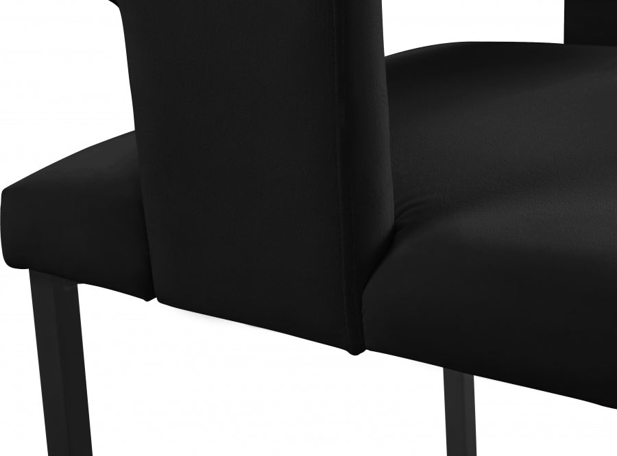Meridian Furniture - Caleb Velvet Dining Chair Set of 2 in Black - 968Black-C
