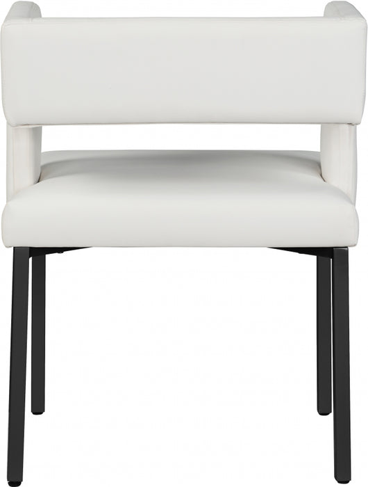 Meridian Furniture - Caleb Faux Leather Dining Chair Set of 2 in White - 968White-C
