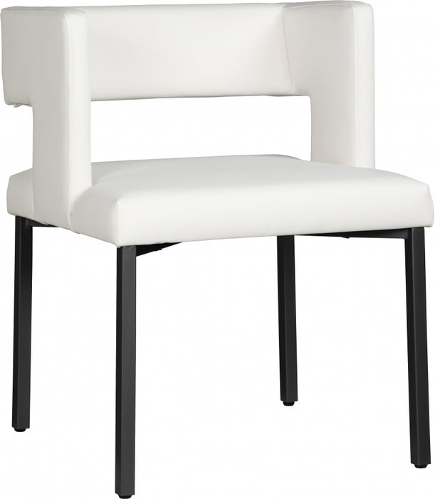Meridian Furniture - Caleb Faux Leather Dining Chair Set of 2 in White - 968White-C - GreatFurnitureDeal