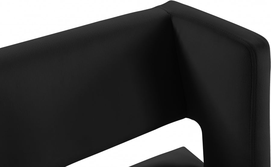 Meridian Furniture - Caleb Velvet Counter Stool Set of 2 in Black - 969Black-C - GreatFurnitureDeal