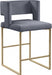Meridian Furniture - Caleb Velvet Counter Stool Set of 2 in Grey - 969Grey-C - GreatFurnitureDeal