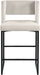 Meridian Furniture - Caleb Velvet Counter Stool Set of 2 in Cream - 970Cream-C - GreatFurnitureDeal