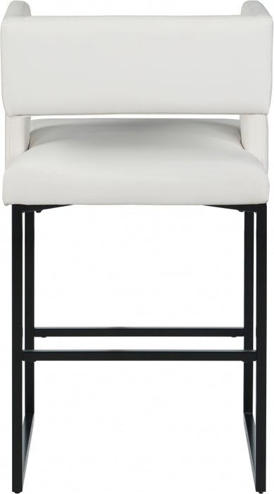 Meridian Furniture - Caleb Faux Leather Counter Stool Set of 2 in White - 970White-C