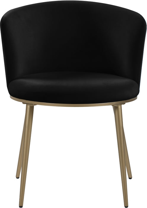 Meridian Furniture - Skylar Velvet Dining Chair Set of 2 in Black - 965Black-C - GreatFurnitureDeal