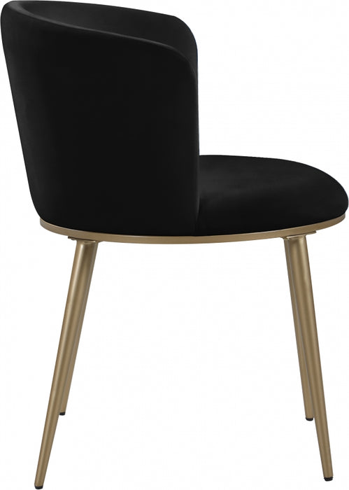 Meridian Furniture - Skylar Velvet Dining Chair Set of 2 in Black - 965Black-C
