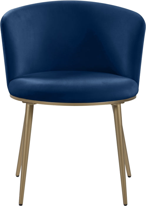 Meridian Furniture - Skylar Velvet Dining Chair Set of 2 in Navy - 965Navy-C