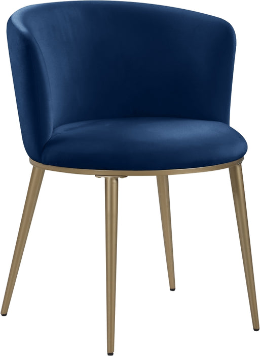 Meridian Furniture - Skylar Velvet Dining Chair Set of 2 in Navy - 965Navy-C - GreatFurnitureDeal