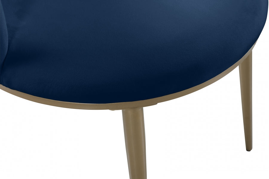 Meridian Furniture - Skylar Velvet Dining Chair Set of 2 in Navy - 965Navy-C - GreatFurnitureDeal