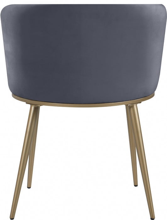 Meridian Furniture - Skylar Velvet Dining Chair Set of 2 in Grey - 965Grey-C - GreatFurnitureDeal