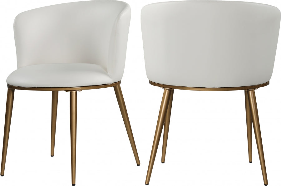 Meridian Furniture - Skylar Faux Leather Dining Chair Set of 2 in White - 965White-C