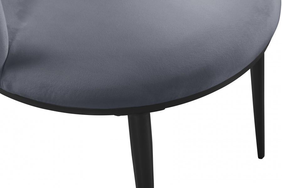 Meridian Furniture - Skylar Velvet Dining Chair Set of 2 in Grey - 966Grey-C