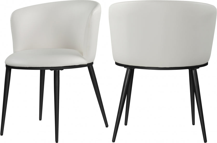 Meridian Furniture - Skylar Faux Leather Dining Chair Set of 2 in White - 966White-C