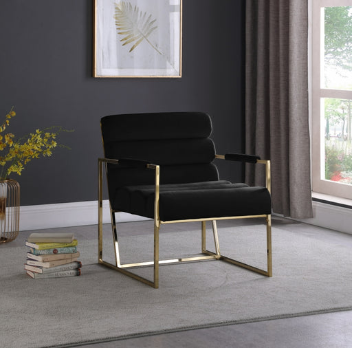 Meridian Furniture - Wayne Velvet Accent Chair in Black - 526Black - GreatFurnitureDeal