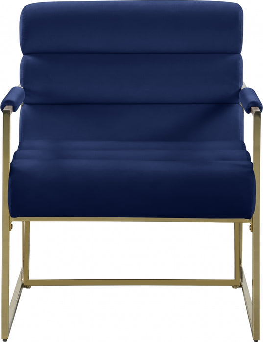 Meridian Furniture - Wayne Velvet Accent Chair in Navy - 526Navy - GreatFurnitureDeal