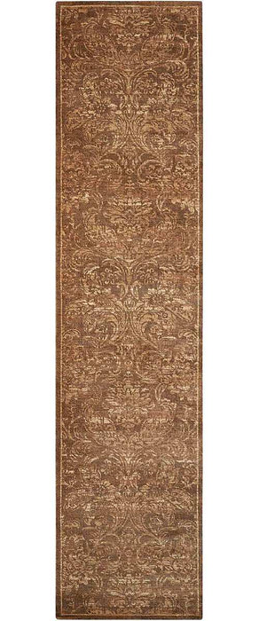 Nourison Rugs - Silken Allure Chocolate Area Rug - 2'5" x 10' - GreatFurnitureDeal