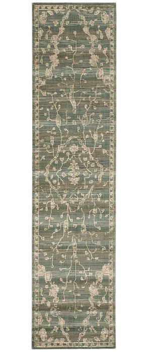 Nourison Rugs - Silk Elements Azure Area Rug - 2'5" x 10' - GreatFurnitureDeal