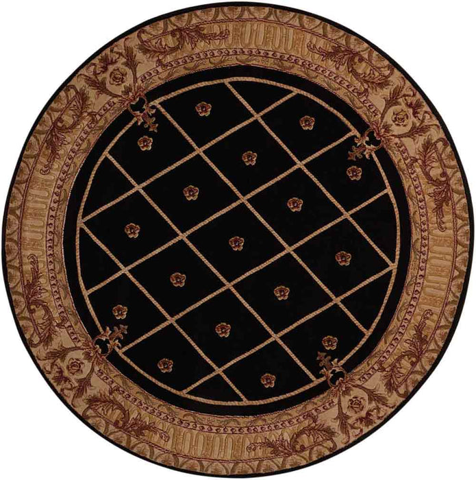 Nourison Rugs - Ashton House Black Round Area Rug - 7'5" x ROUND - GreatFurnitureDeal